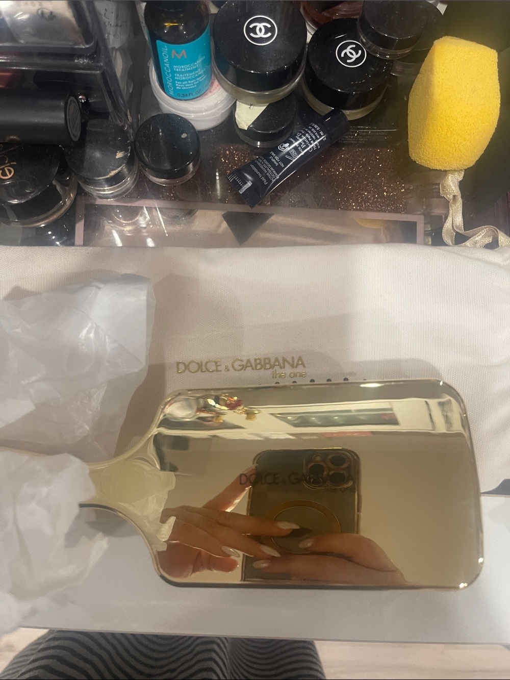 New in packaging hair brush Dolce & Gabbana Gold Rectangular Hand brush